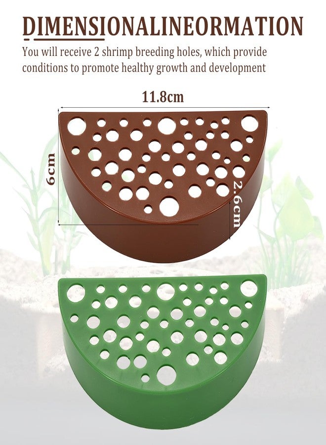 braxan 2 Pcs Shrimp Cave, Hideout Hides for Aquarium Hide Cave Fish Tunnel Hides for Shrimps Breeding Hiding Aquarium Fish Tank Accessories Decor (Light Brown + Green) - Image 2